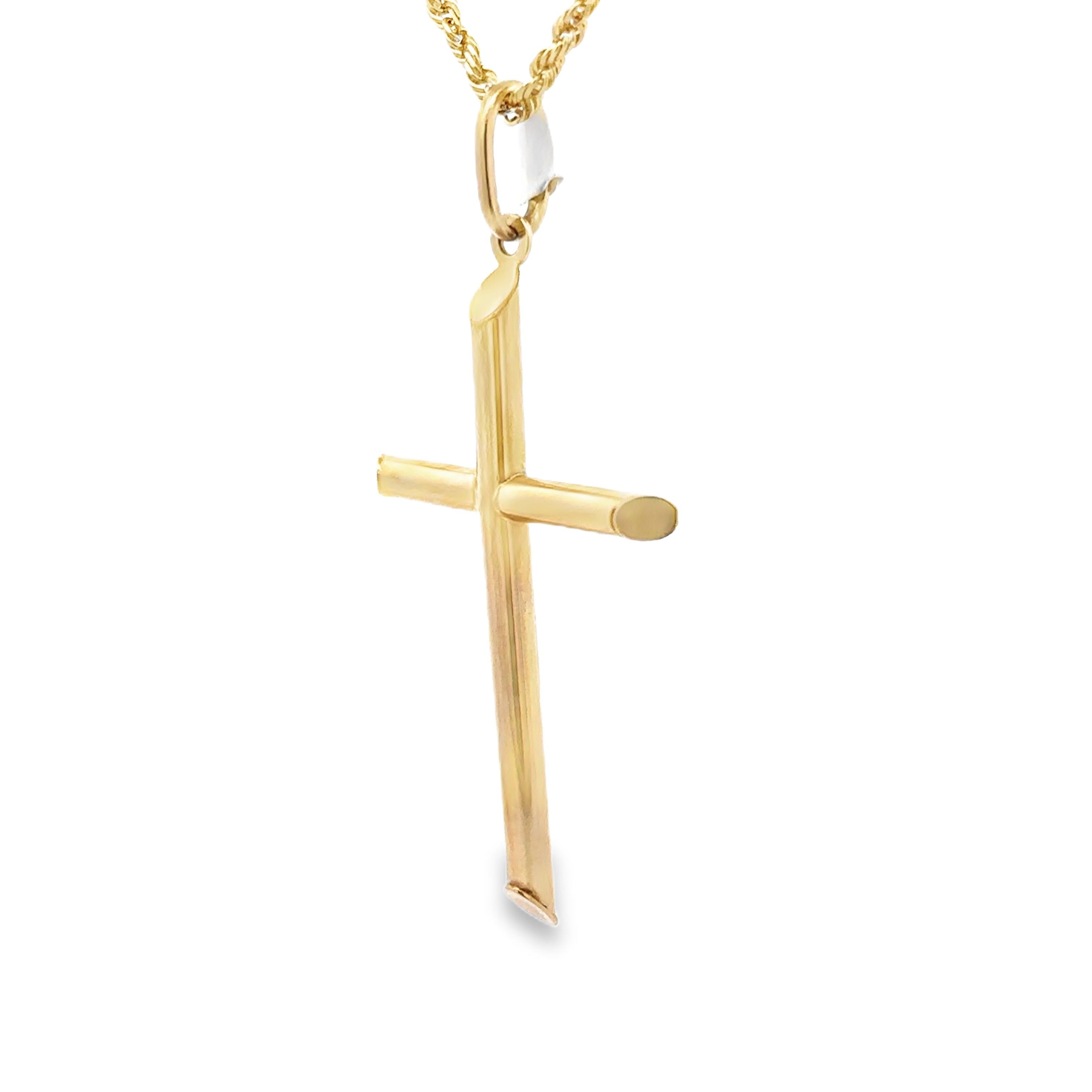 10K Yellow Gold 45MM Cross Pendant