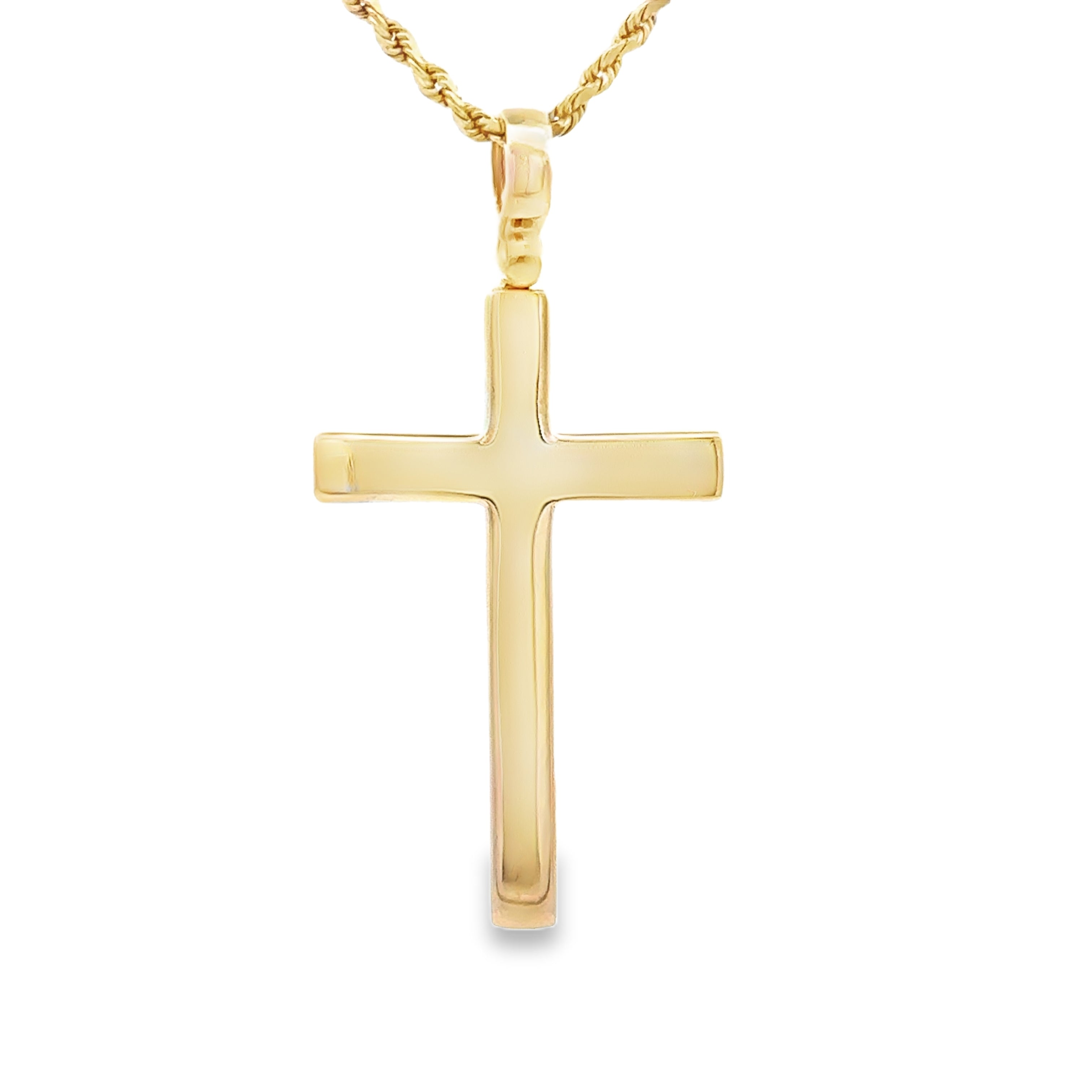 14K Yellow Gold 36MM Cross Pendant