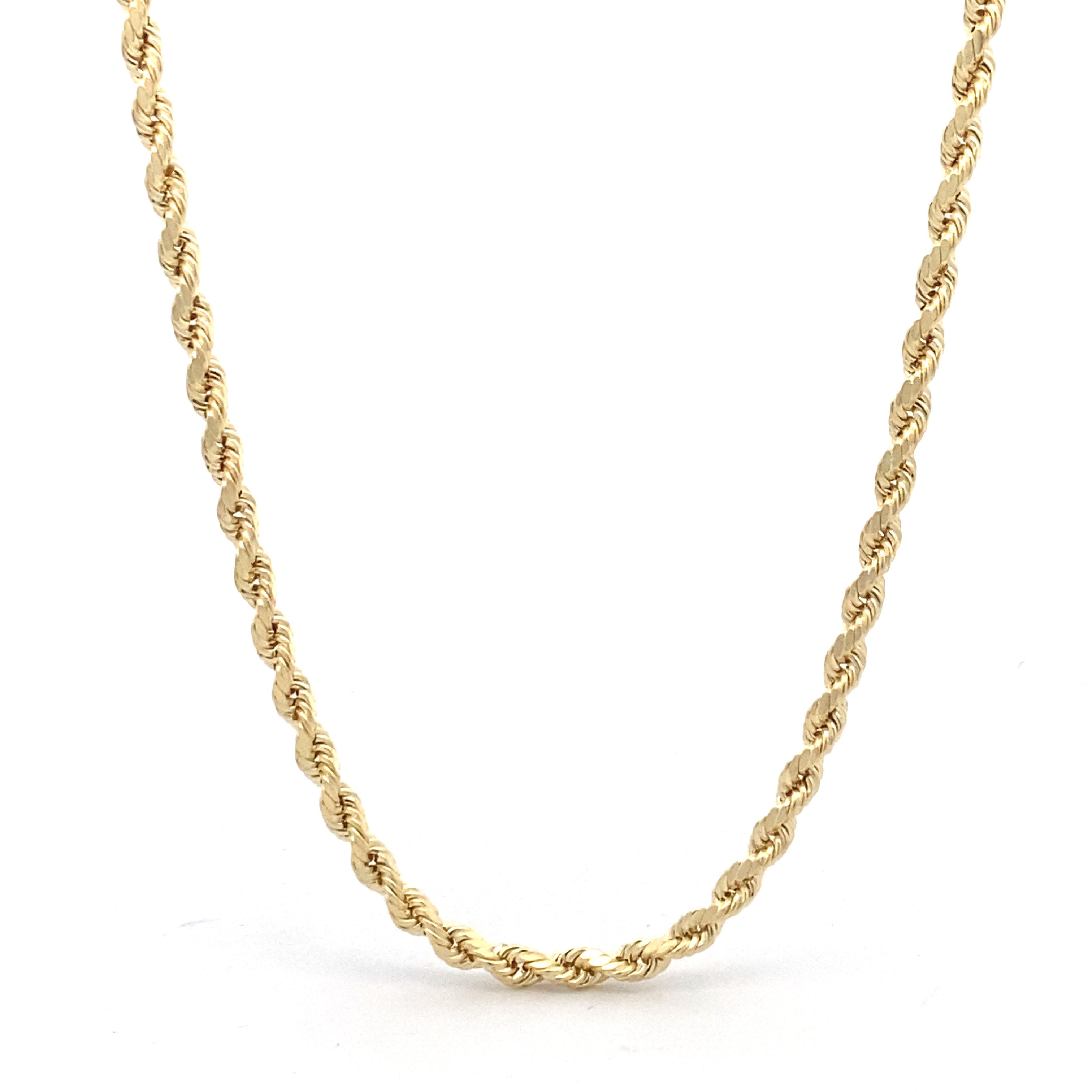 10K Yellow Gold 3MM Hollow Rope 24" Chain