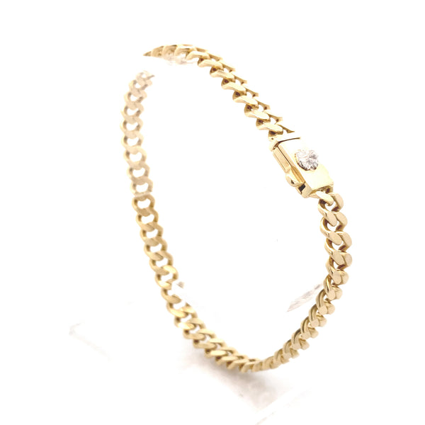 10K Yellow Gold Hollow 7MM Curb-Link  8-3/4" Men's Bracelet with Lion's Head Clasp