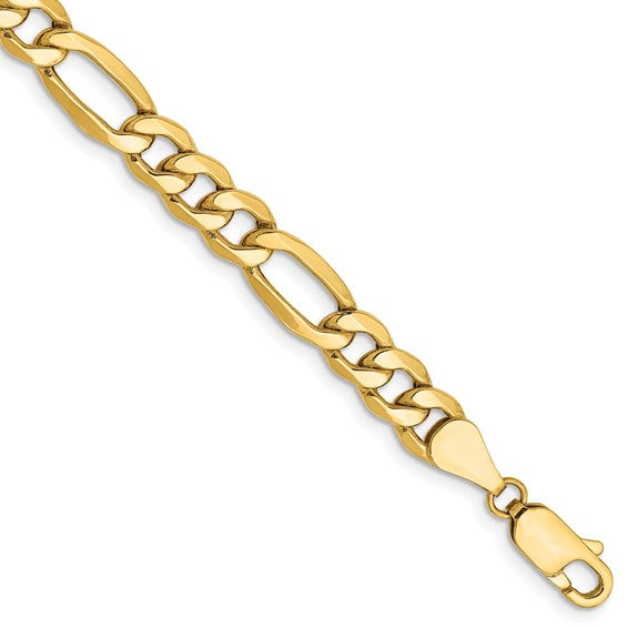 Estate Collection: 14K Yellow Gold 8" 6MM Figaro Bracelet