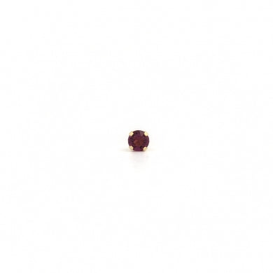 3mm Amethyst Piercing Studs 14k Yellow Gold