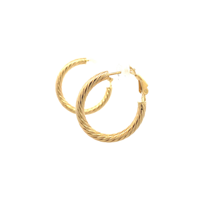 10K Yellow Gold Twist-Detail Hoops
