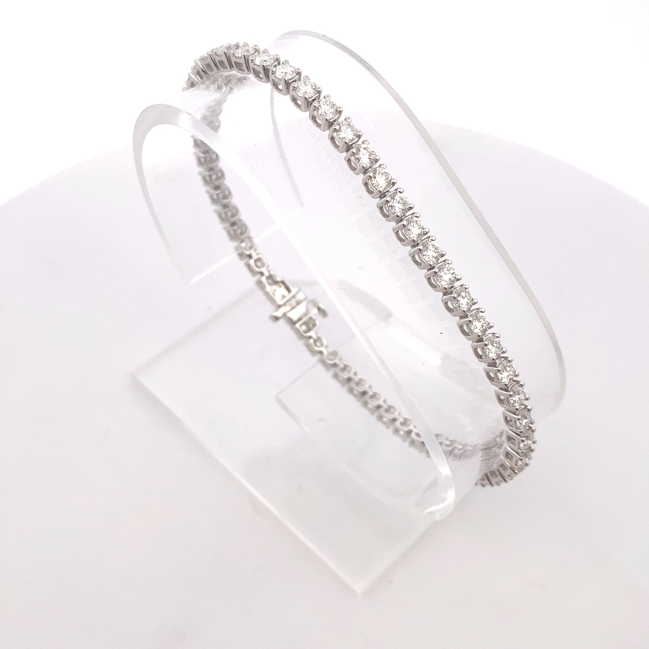 14K White Gold "AHRI" 5CT. Lab-Grown Diamond Tennis Bracelet