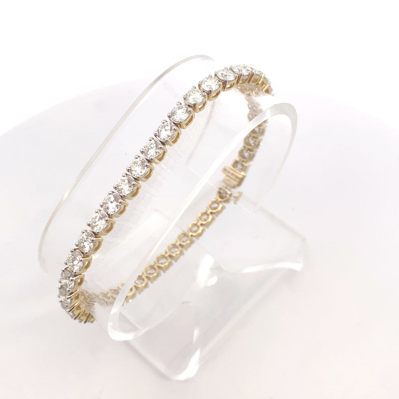 14K Yellow Gold "QIYANA" 10CT. Lab-Grown Diamond Tennis Bracelet