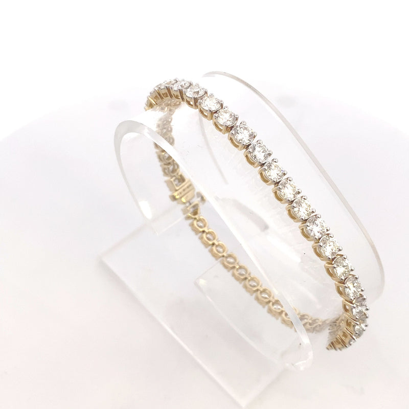 14K Yellow Gold "QIYANA" 10CT. Lab-Grown Diamond Tennis Bracelet