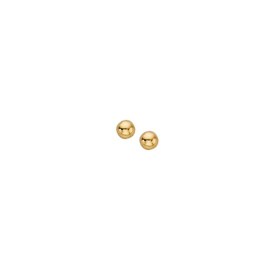 14K Yellow Gold 3mm Polished Ball Studs