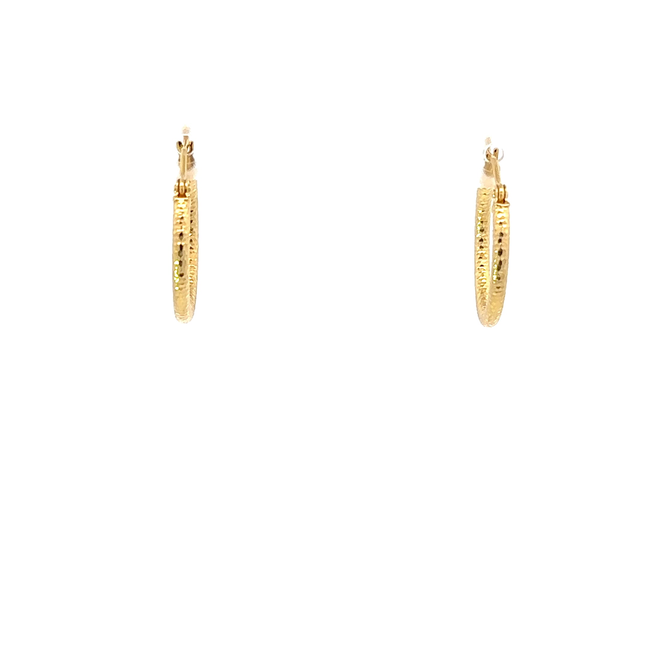 14K Yellow Gold 2x20MM Hoops Front View