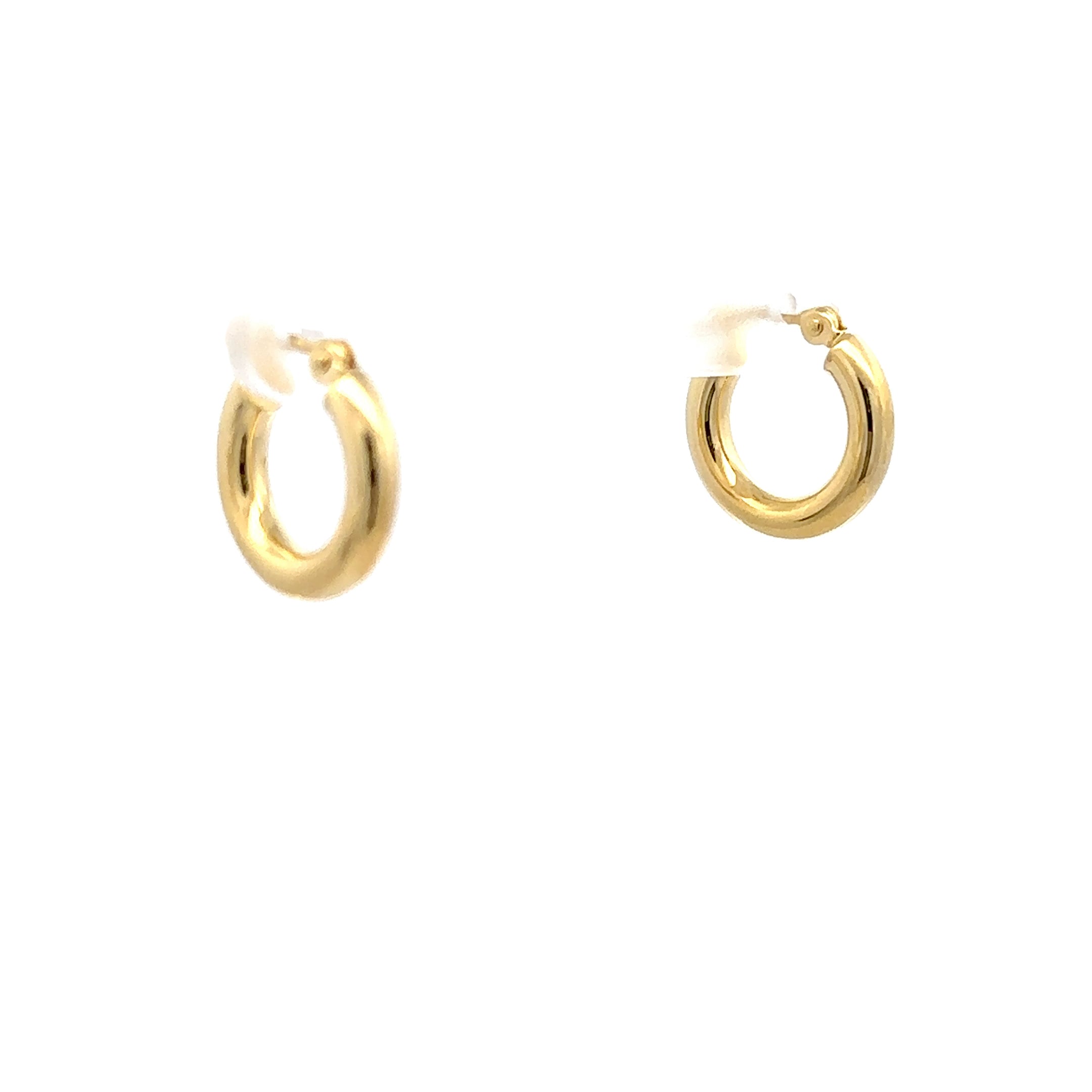 14K Yellow Gold 3X15MM Polished Hoop Earrings