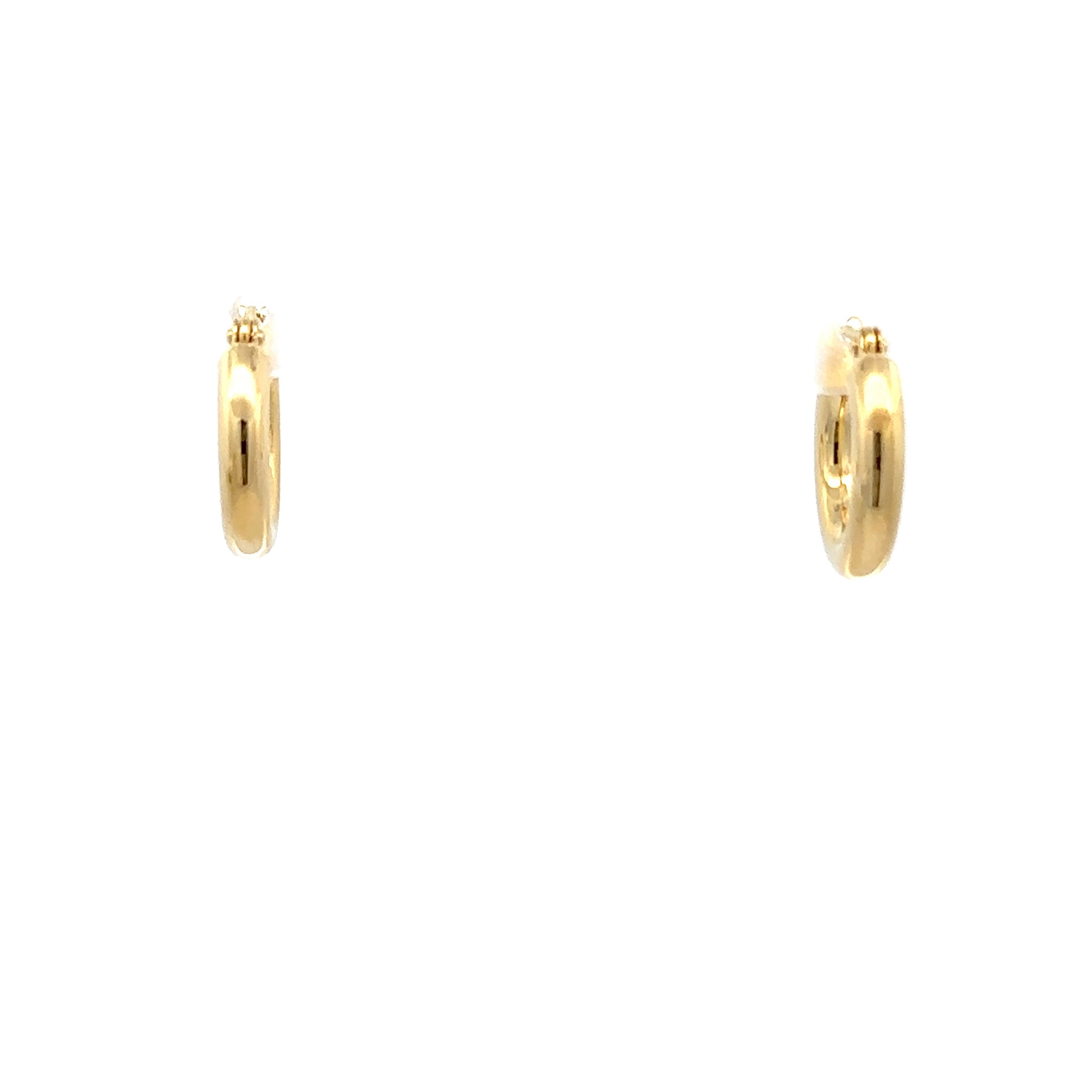 14K Yellow Gold 3X15MM Polished Hoop Earrings