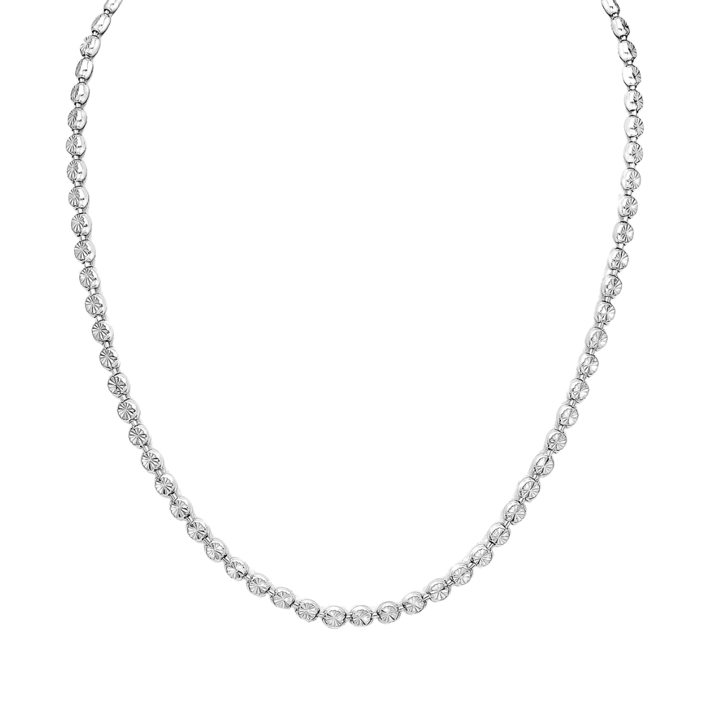 Sterling Silver Sunburst Link 18" Chain Necklace