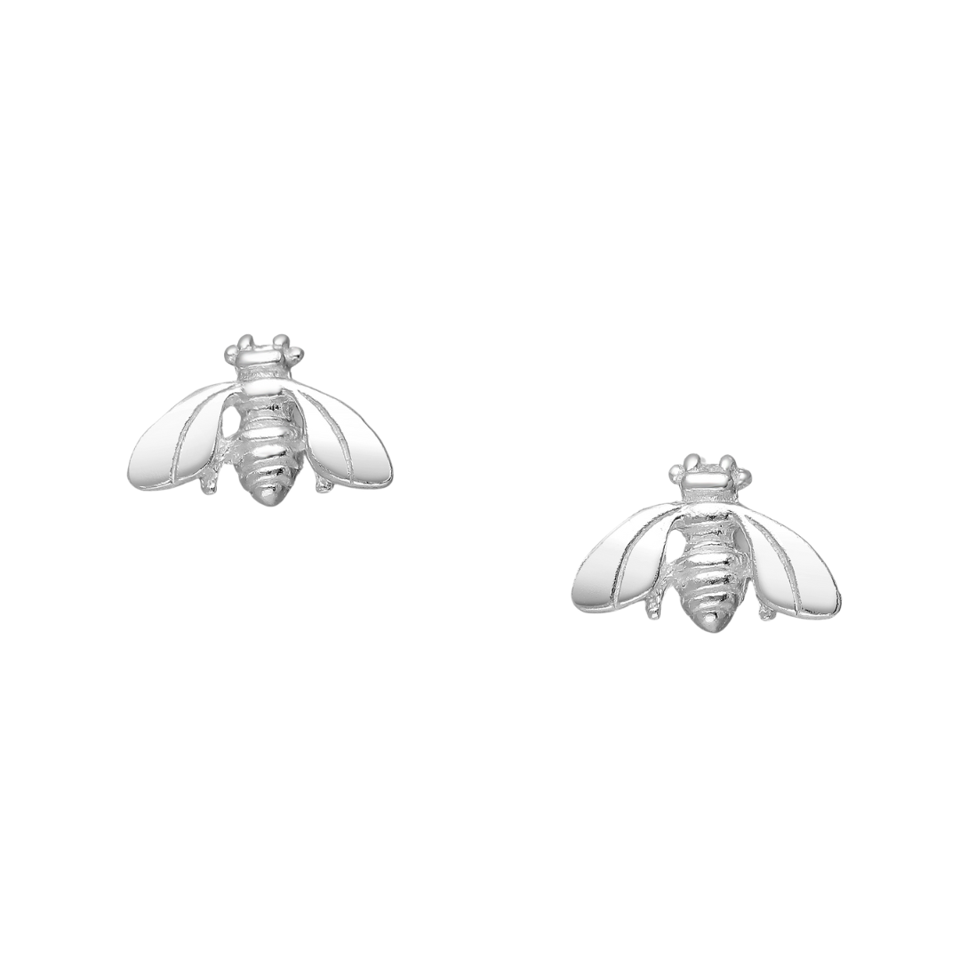 Sterling Silver Mini Bee Stud Earrings