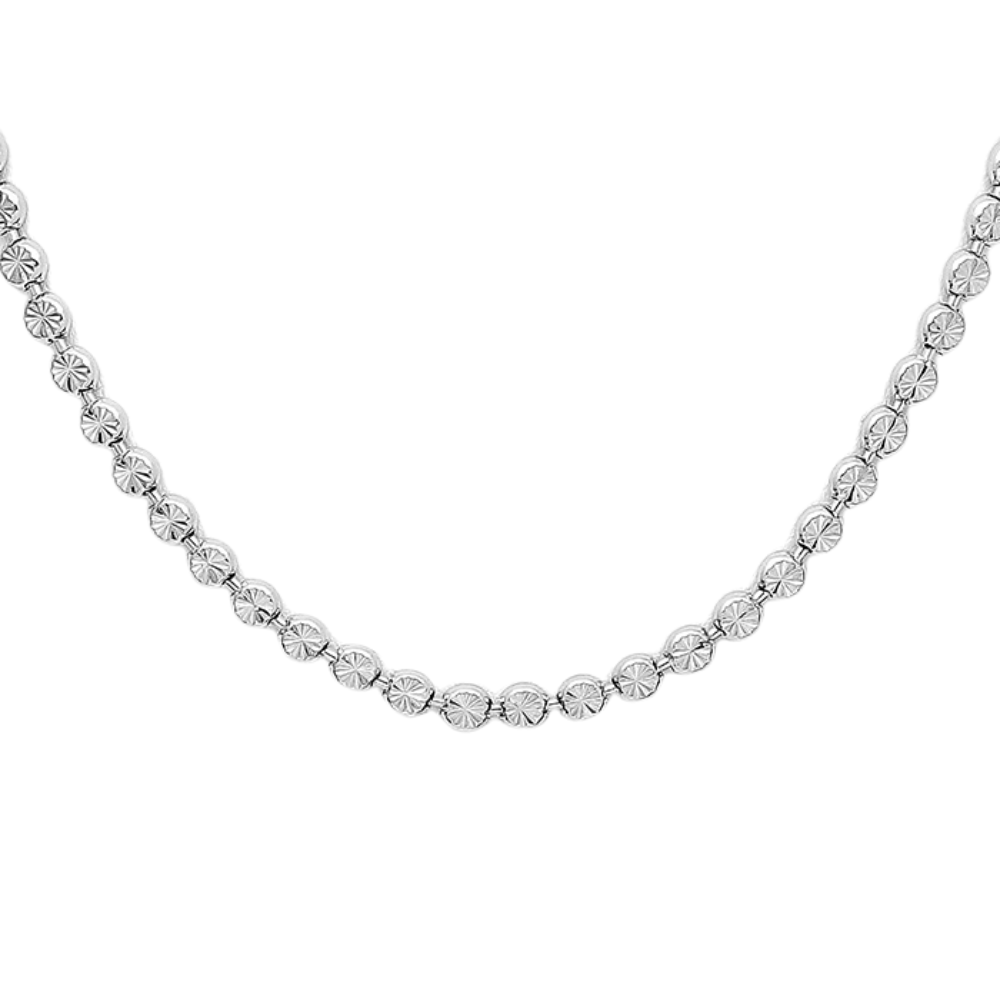 Sterling Silver Sunburst Link 18" Chain Necklace