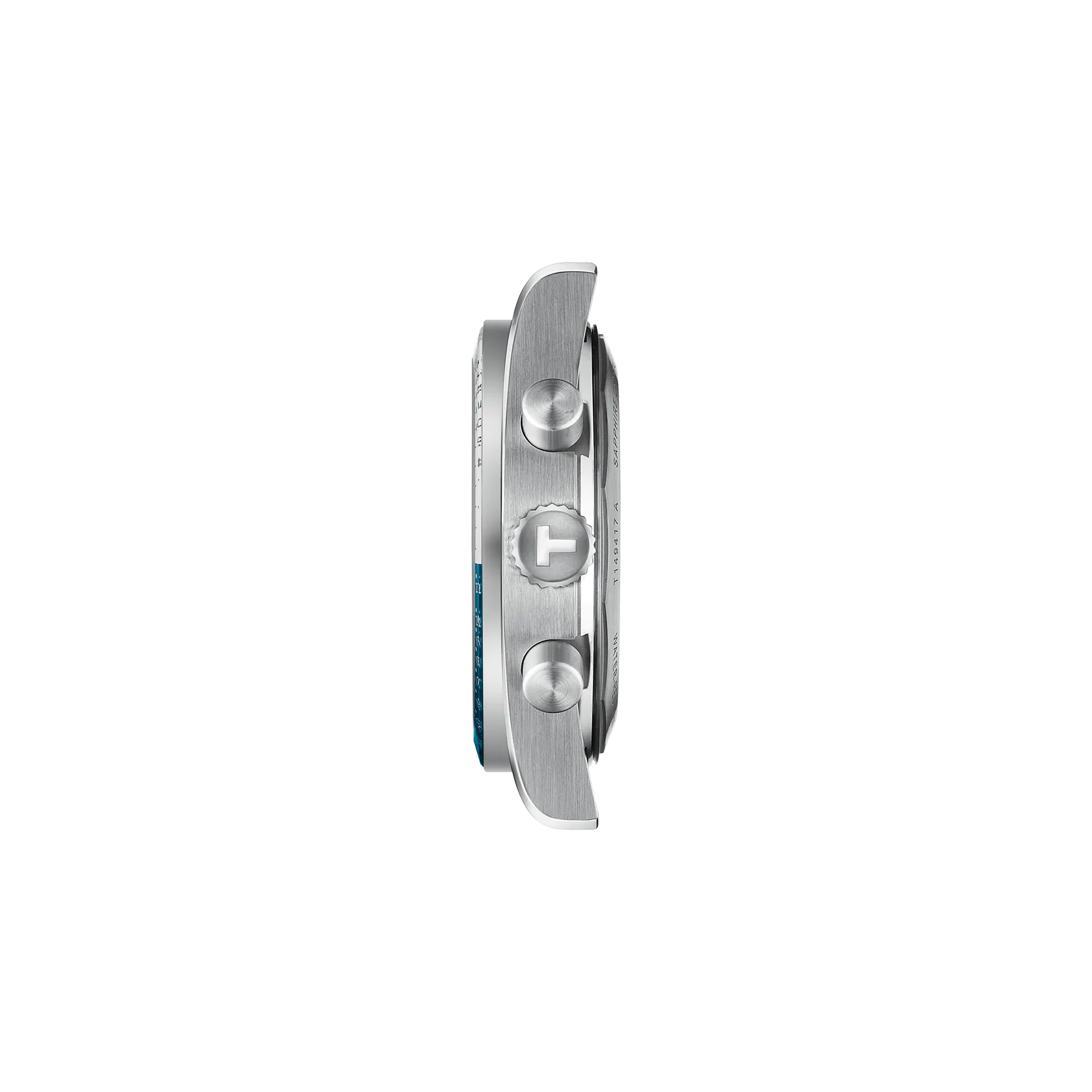 Close-up of a silver watch with a white background