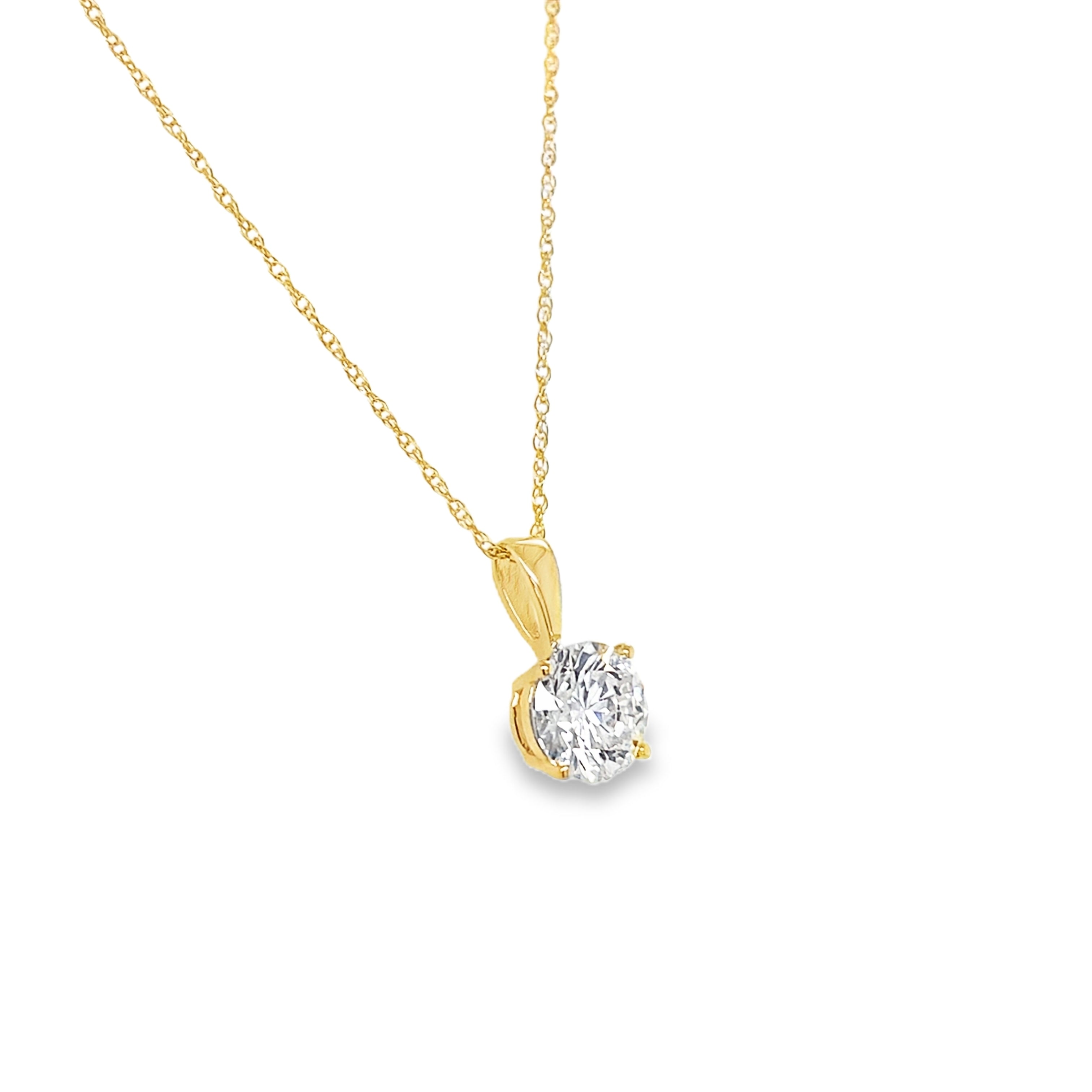 Side image of Solitaire pendant necklace 