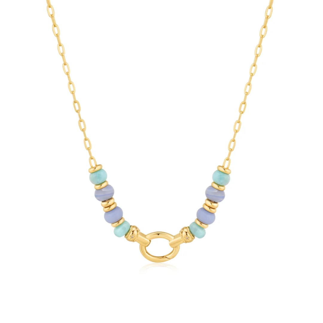 Ania Haie 14K Yellow Gold-Plated Amazonite & Agate Charm Connector Necklace