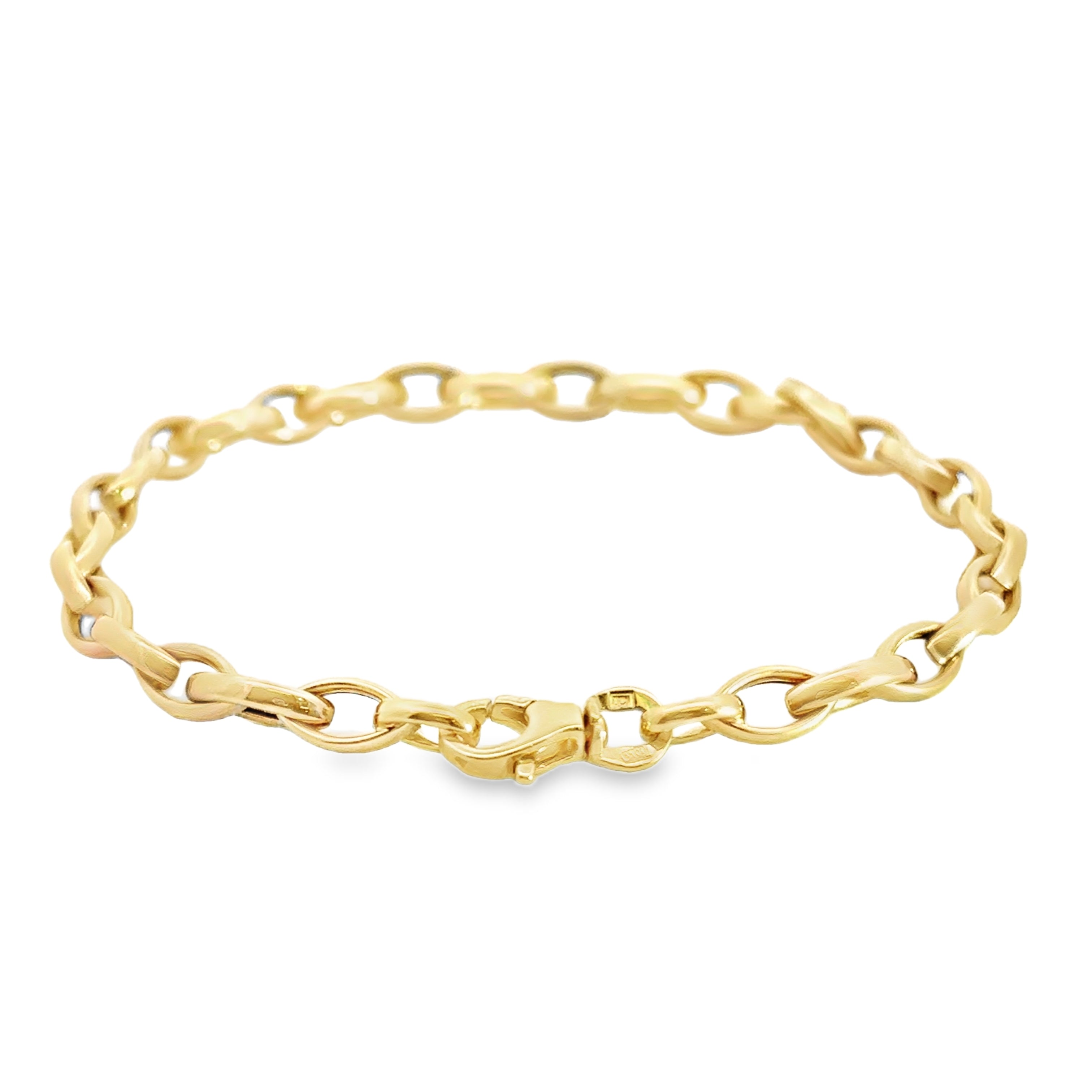 10k yellow gold oval link lobster clasp bracelet