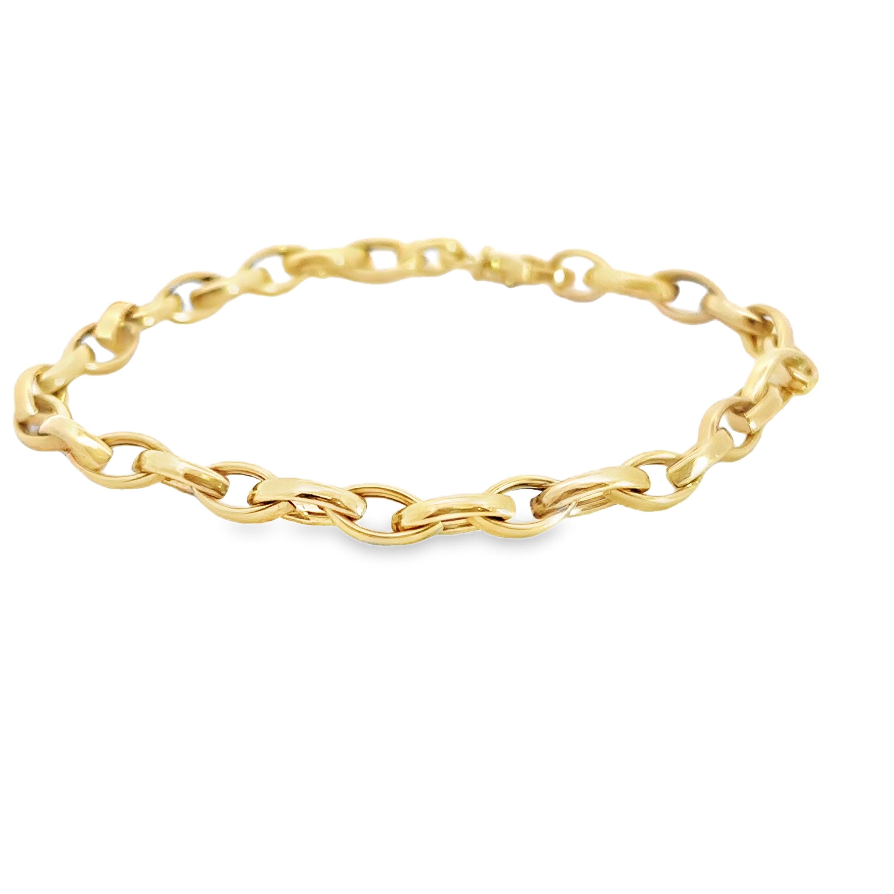 10k yellow gold oval link bracelet