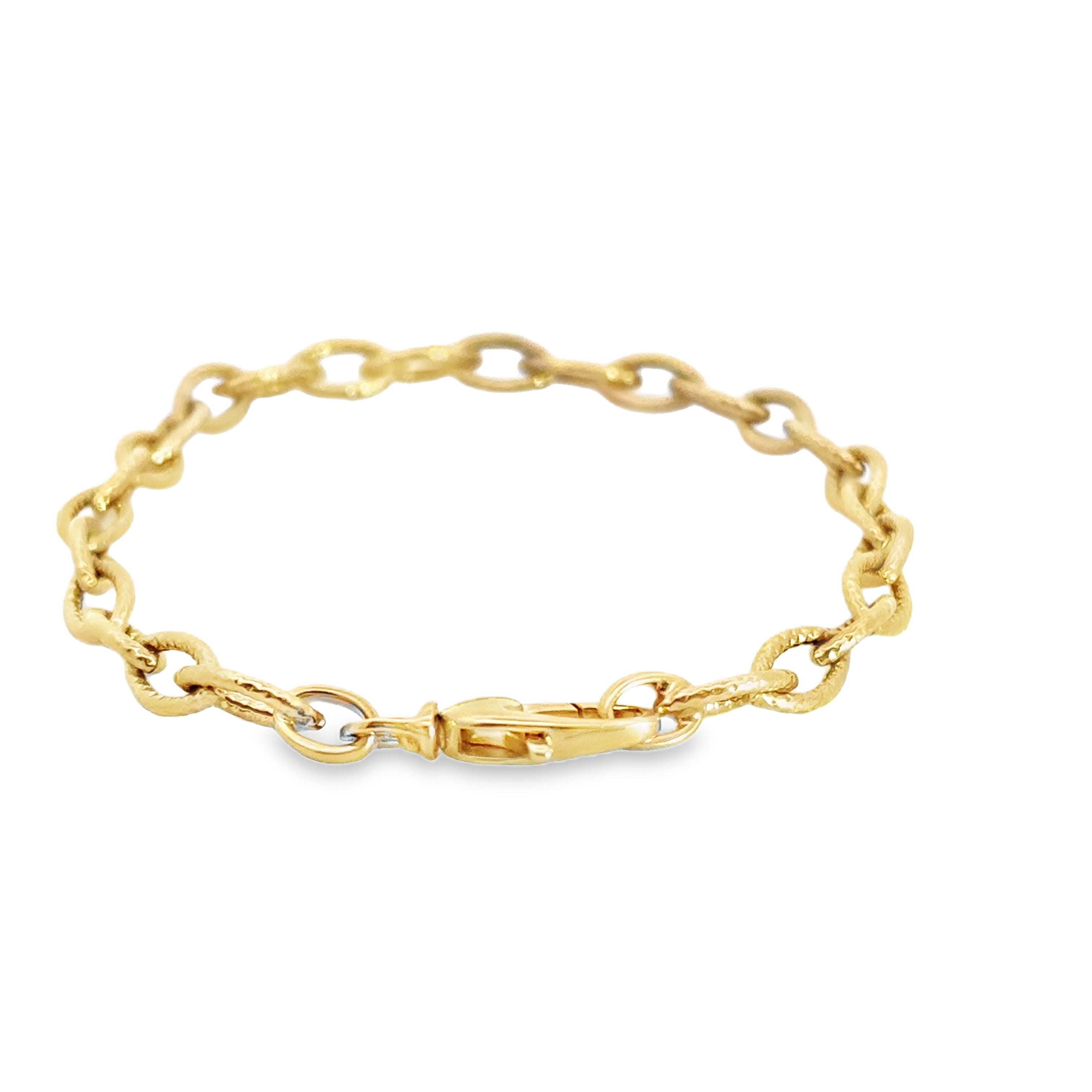 10k yellow gold diamond cut bracelet clasp