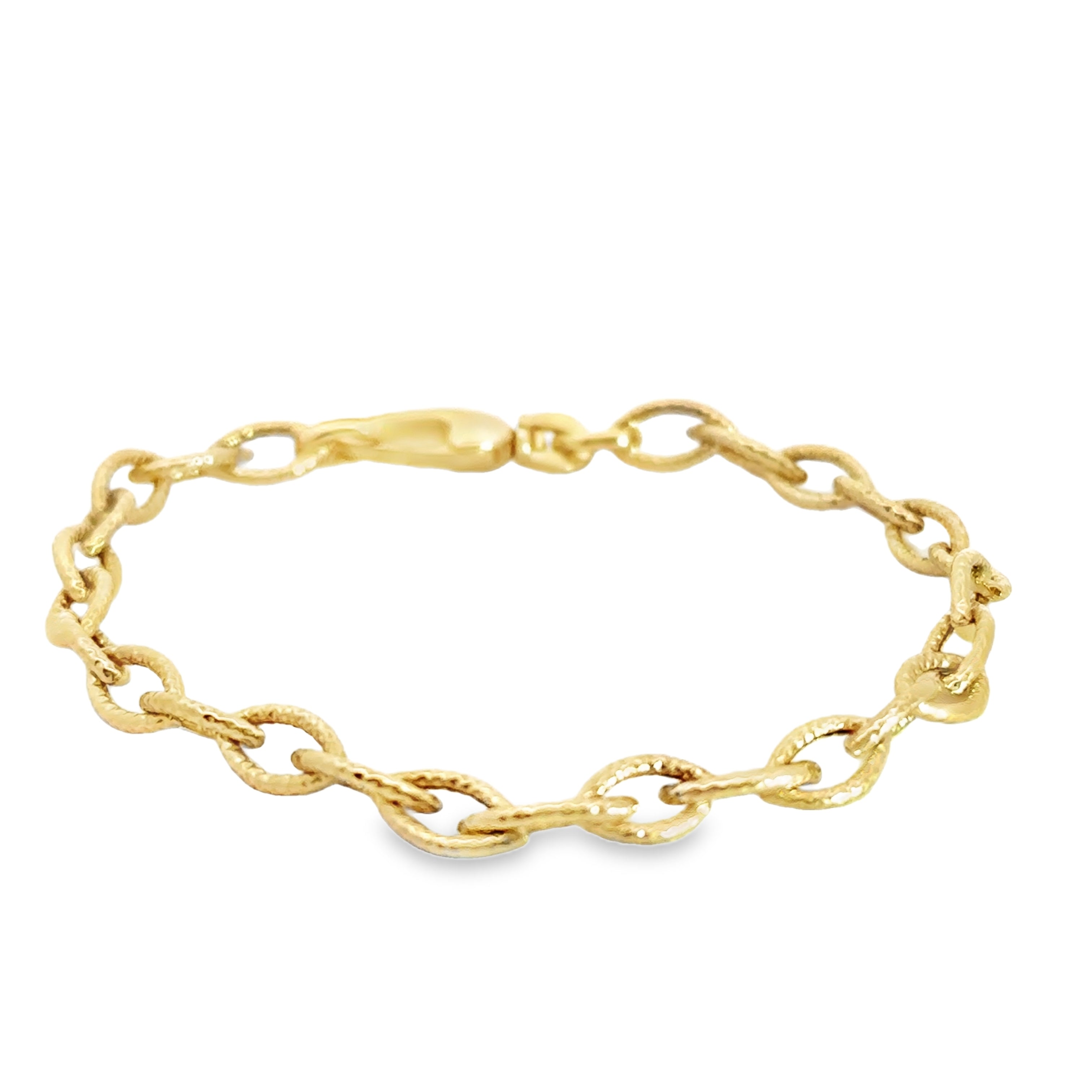 10k yellow gold diamond cut bracelet