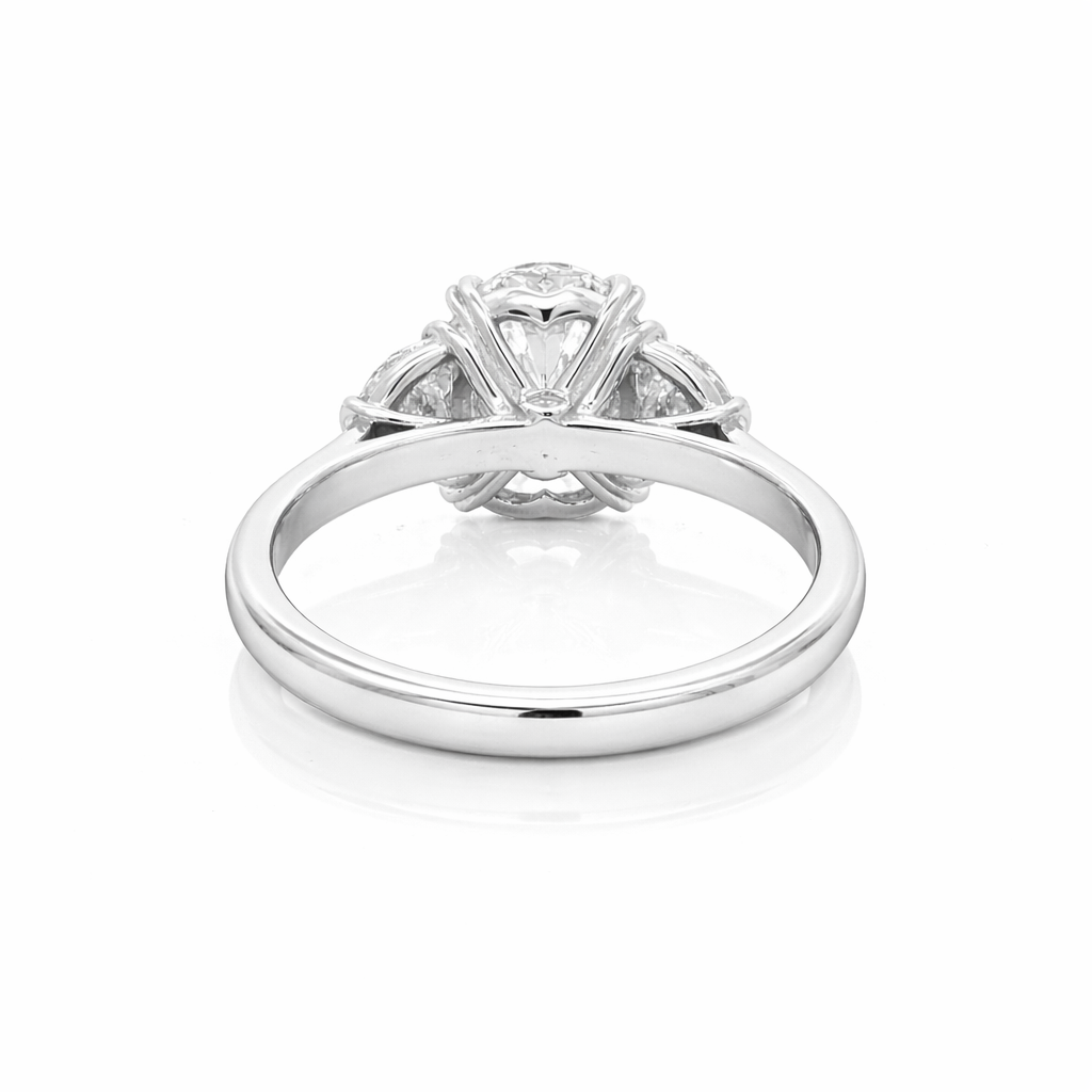 Diamond ring with a white background