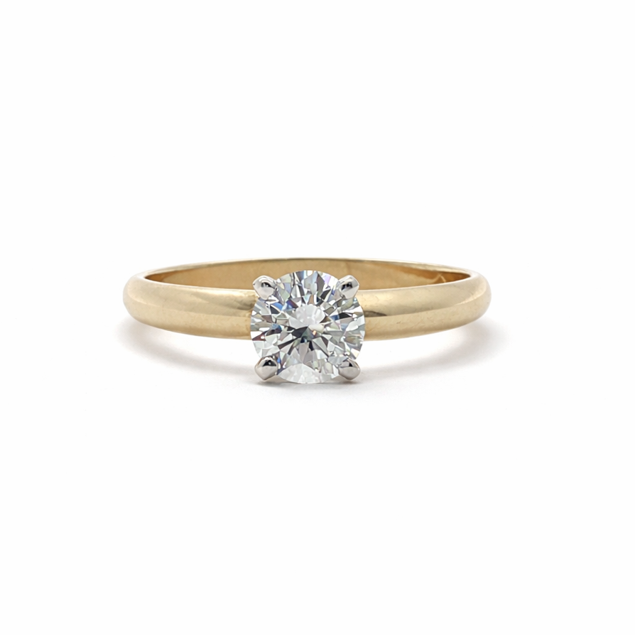 The "Tiffany" — 14K Yellow and White Gold 0.75CT. Lab-Grown Diamond Solitaire Engagement Ring