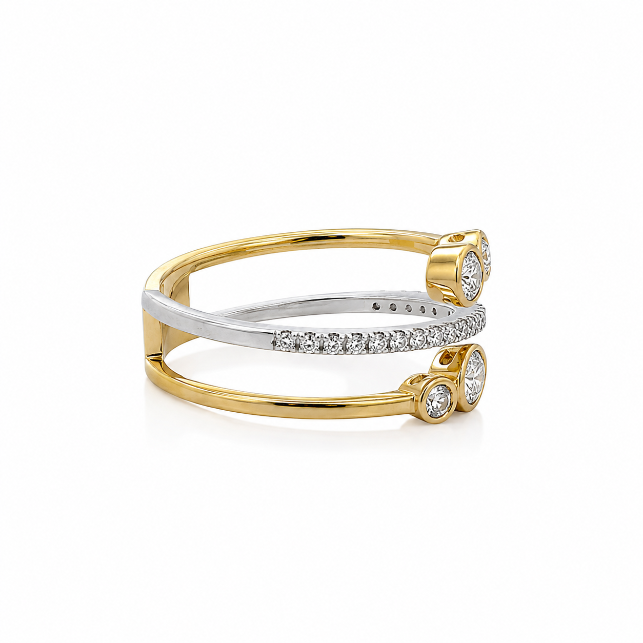 Two tone ring on white background 