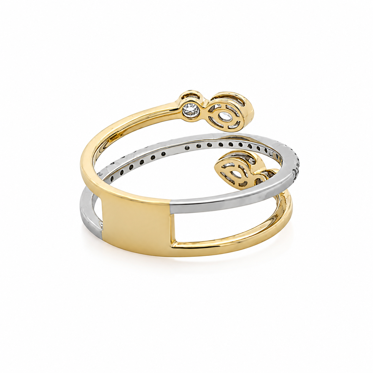 Two tone ring on white background 