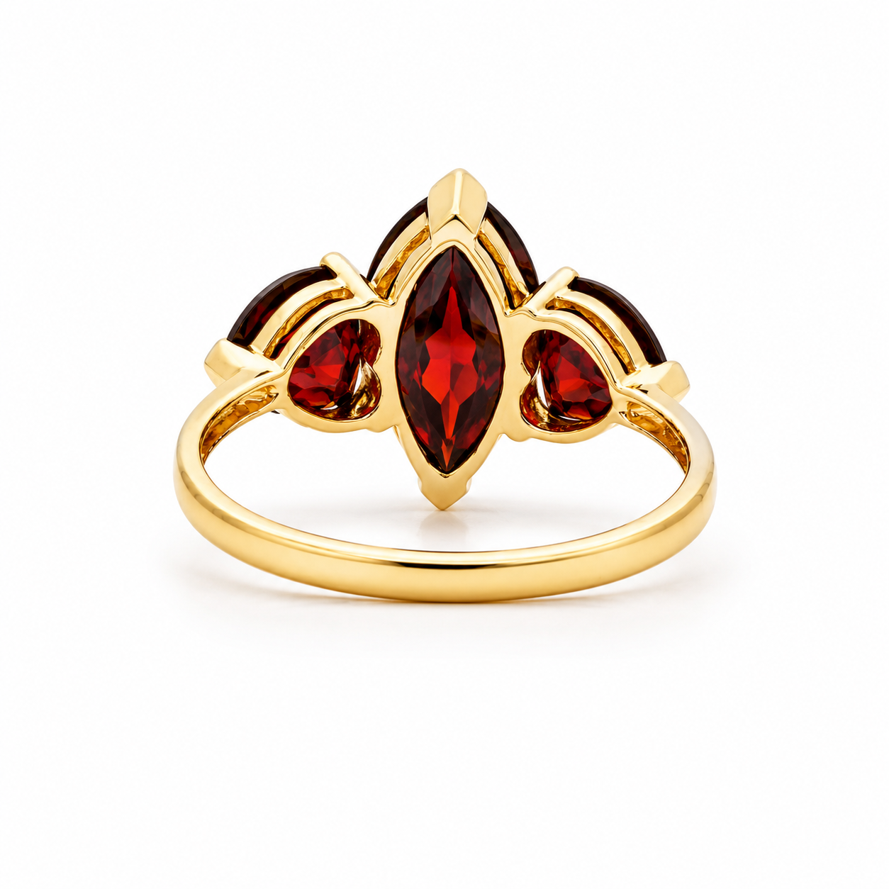 Garnet ring on a white background 