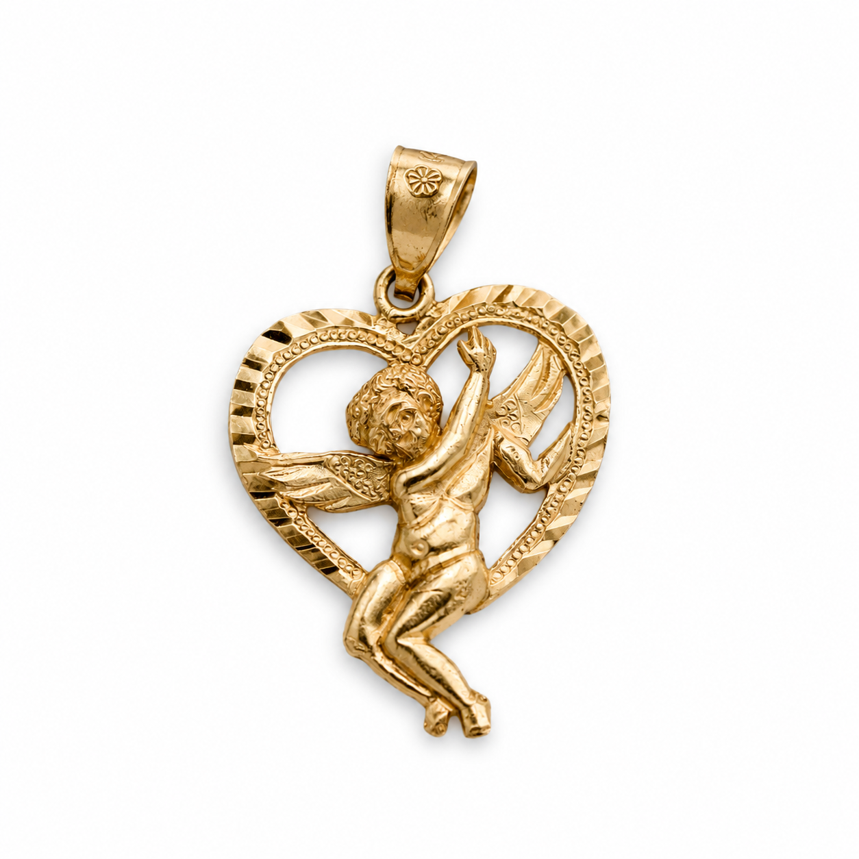 Estate Collection: 14K Yellow Gold Angel Heart Pendant