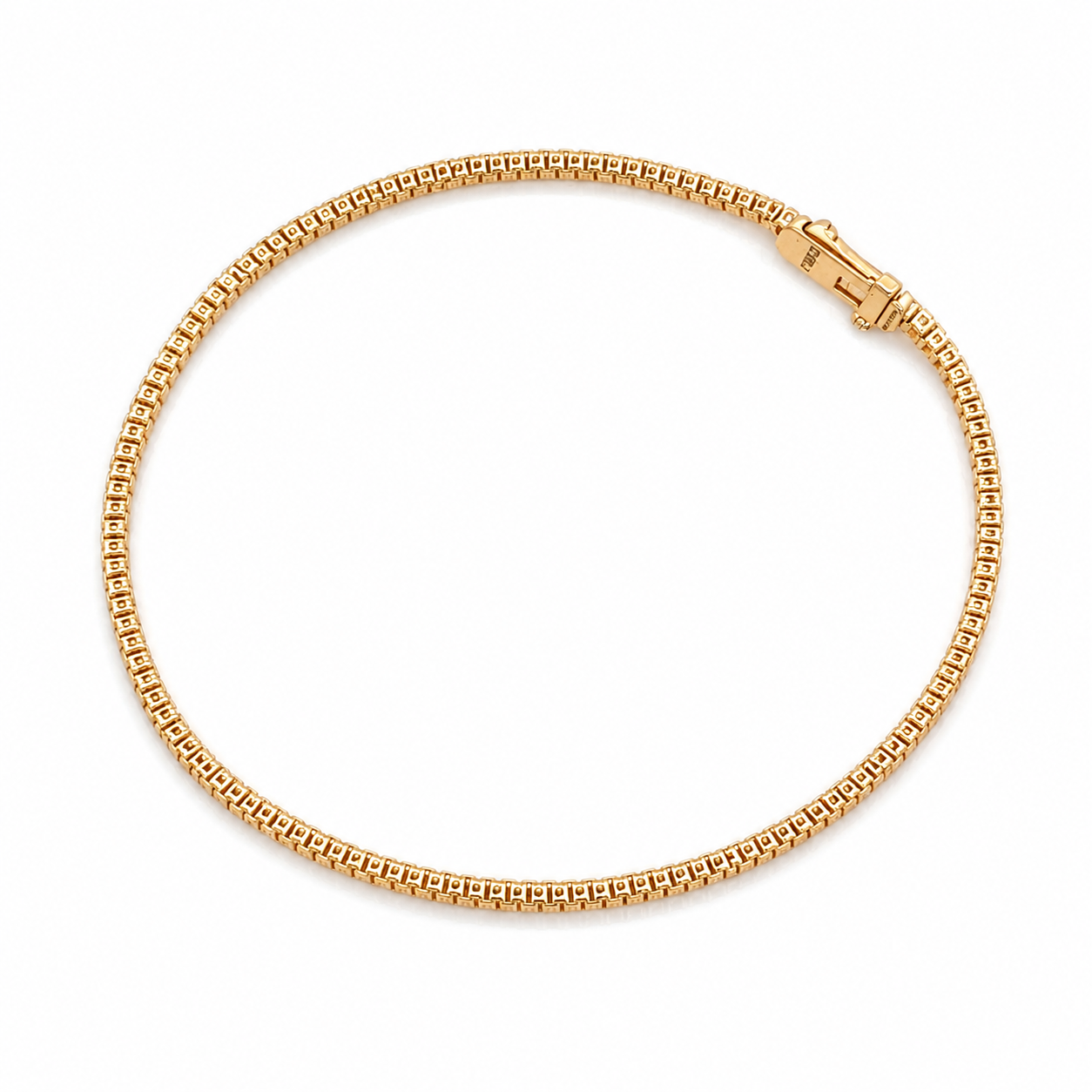 Gold bracelet on a white background