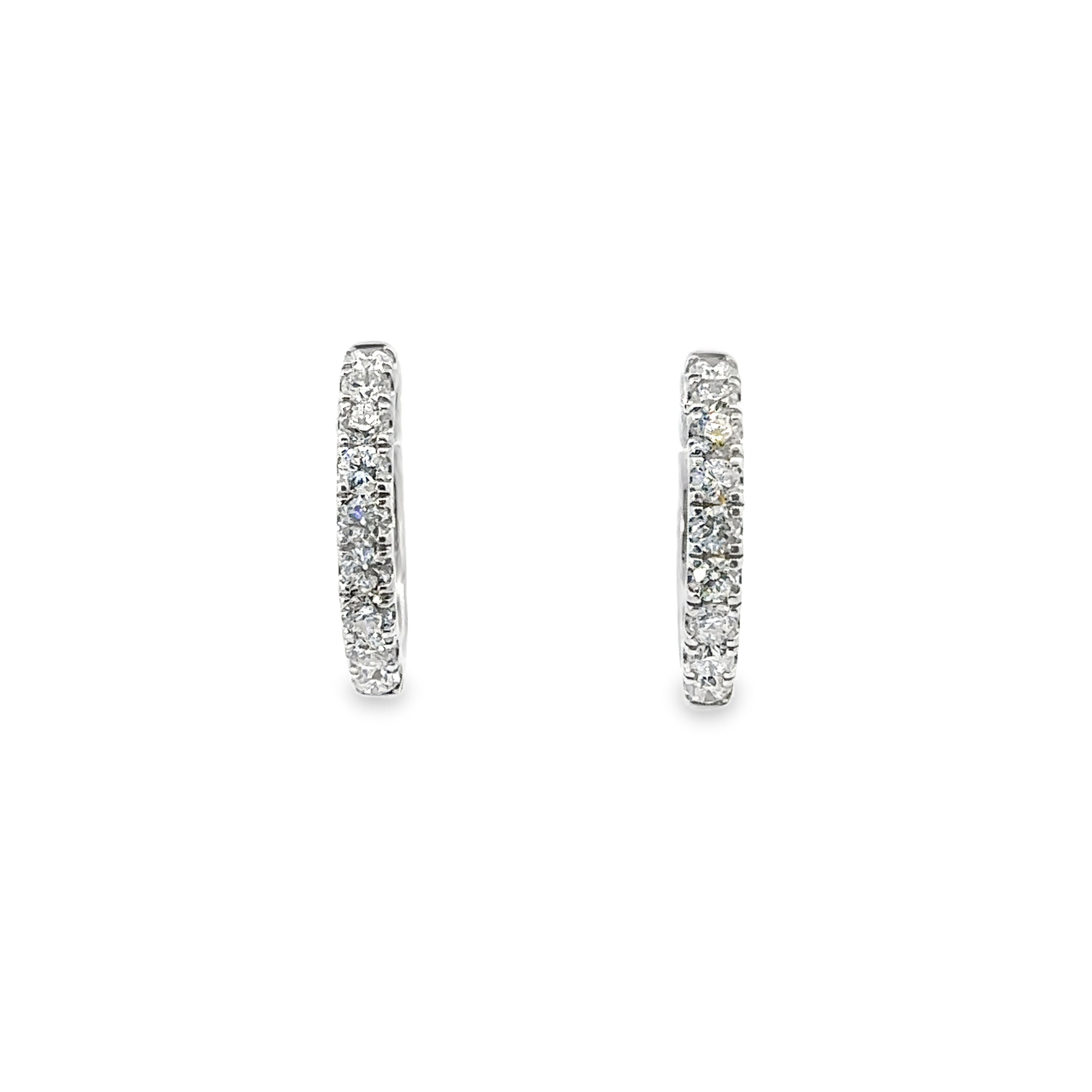 Black Friday 2025 Doorbusters! Sterling Silver 1CTW. Lab-Grown Diamond Hoop Earrings