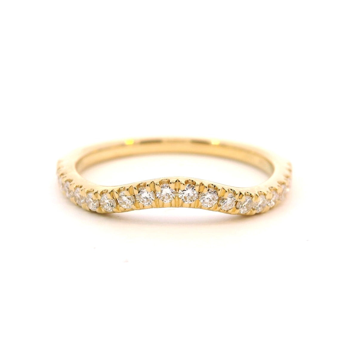 14K Yellow Gold 0.30CTW. Lab-Grown Diamond Curved Band