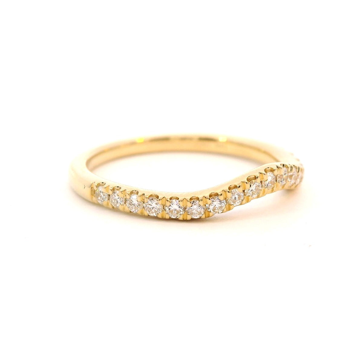 14K Yellow Gold 0.30CTW. Lab-Grown Diamond Curved Band