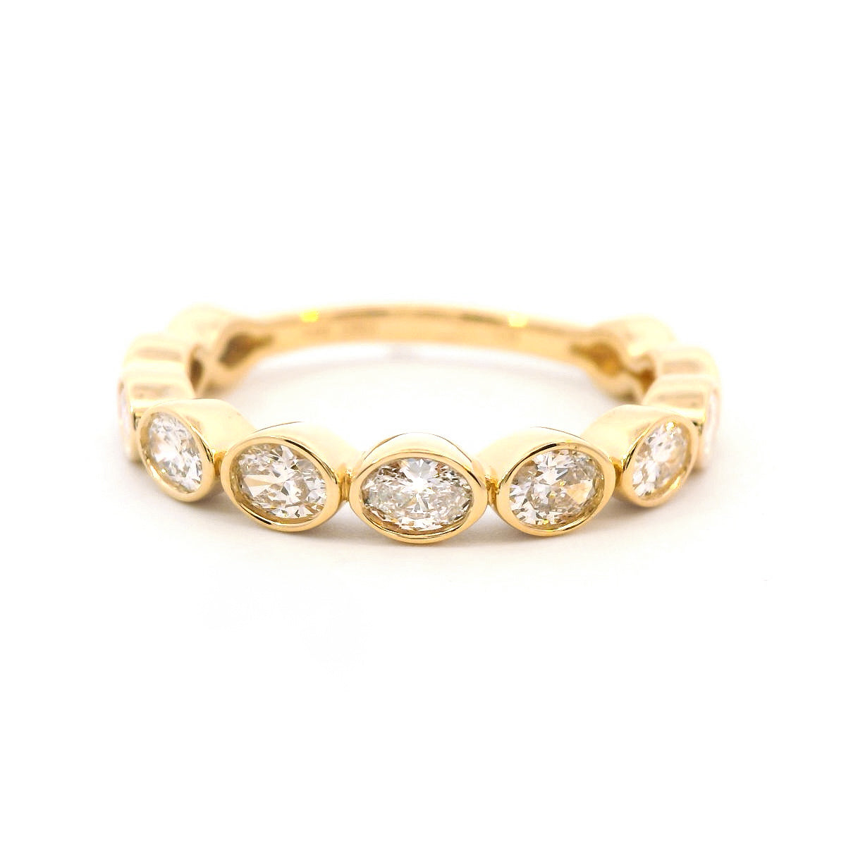 14K Yellow Gold 1CTW. Lab-Grown Diamond Bezel-Set Oval Band
