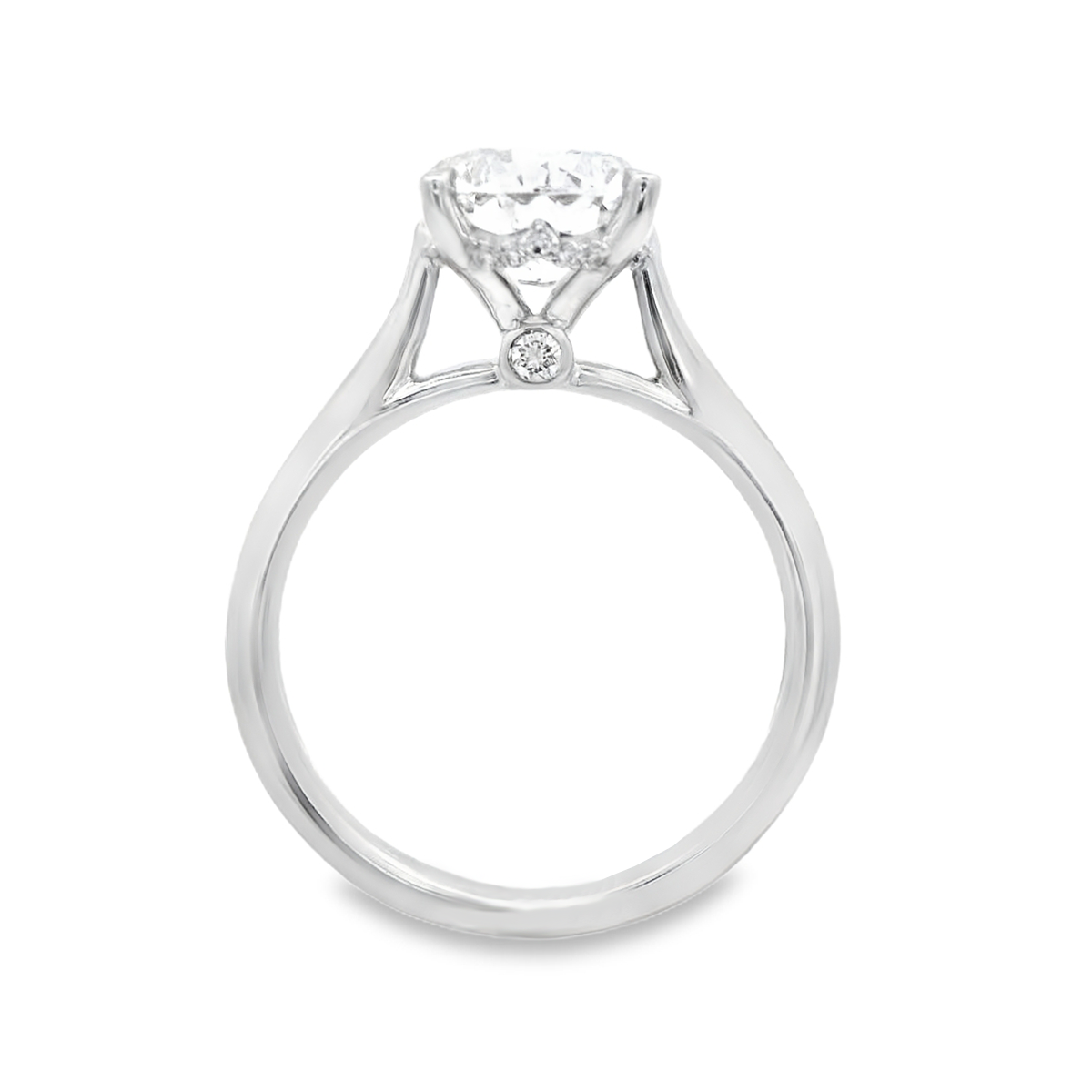The "Iris" — 14K White Gold 2.13CTW. Certified Round Lab-Grown Diamond Accented Solitaire Engagement Ring