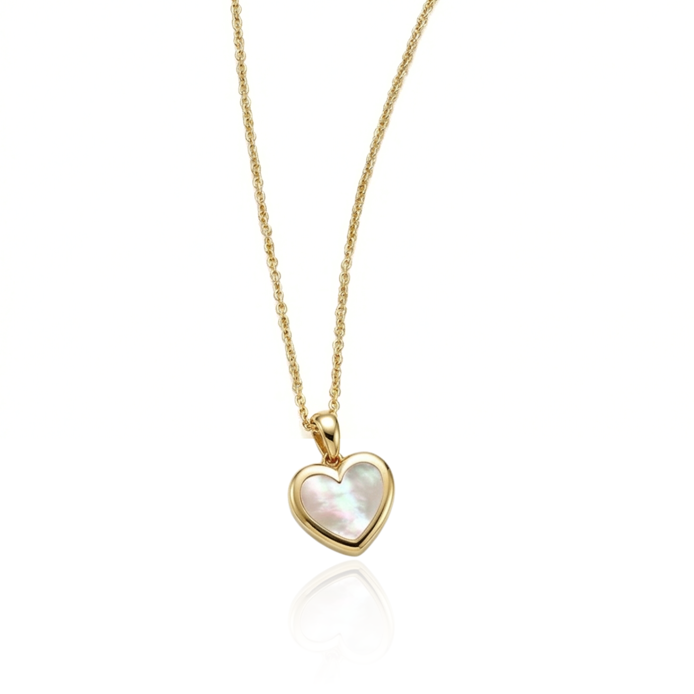 EFFY 14K Yellow Gold Mother Of Pearl Heart Pendant Necklace