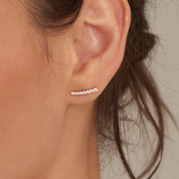 Alternate Ear View Ania Haie Gold Glam Crawler Stud Earrings