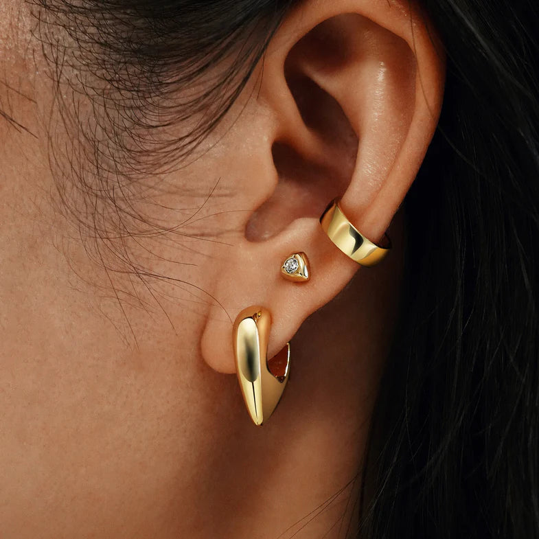 Ania Haie 14K Gold Plated Sterling Silver Shield Stud Earrings