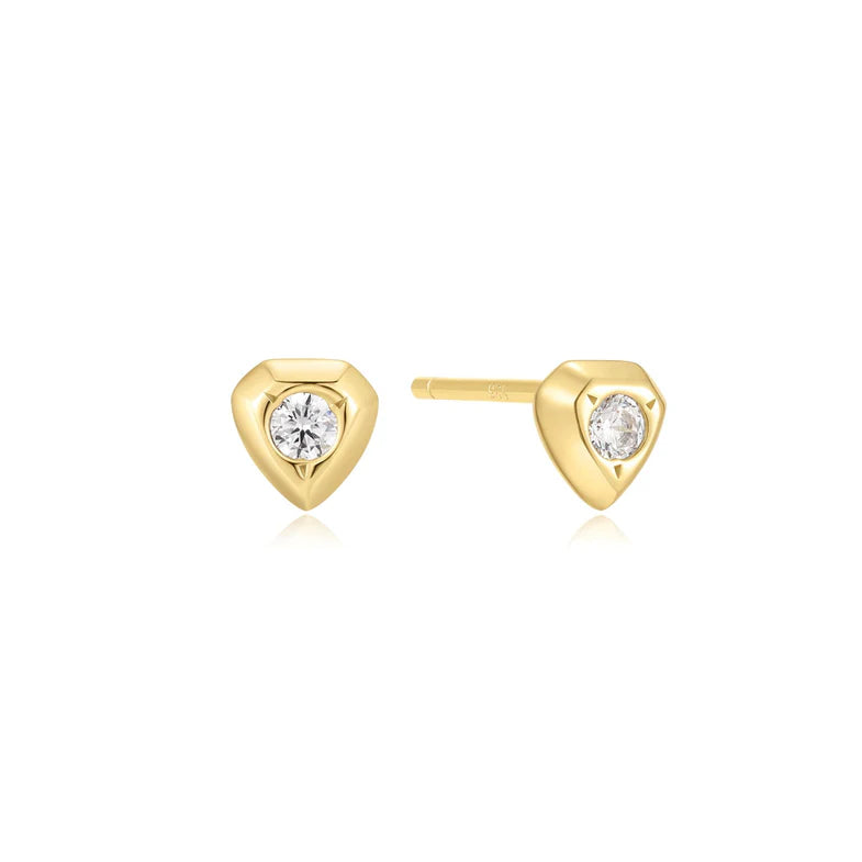 Ania Haie 14K Gold Plated Sterling Silver Shield Stud Earrings