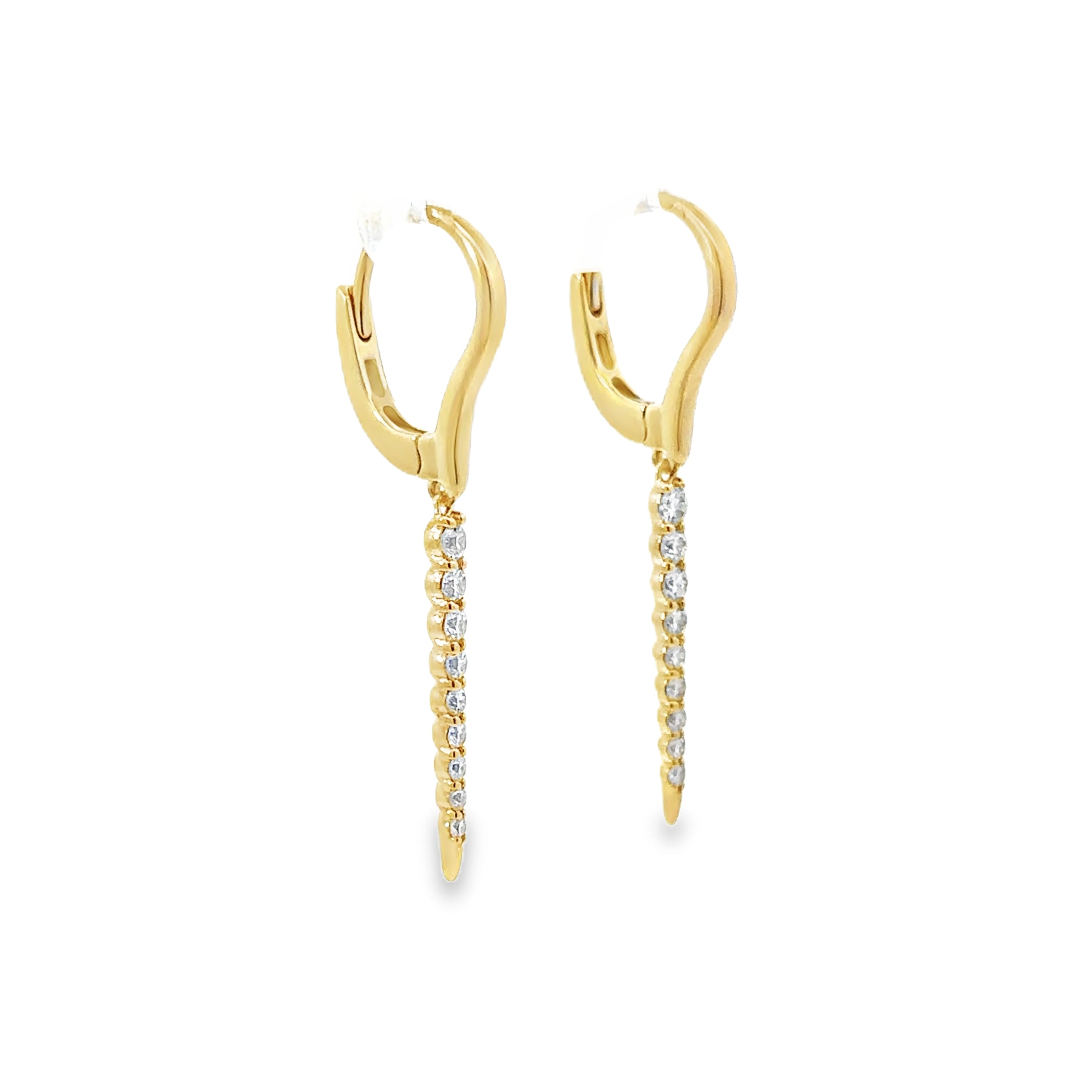 14K Yellow Gold 1/2 CT. Diamond Dangle Earring