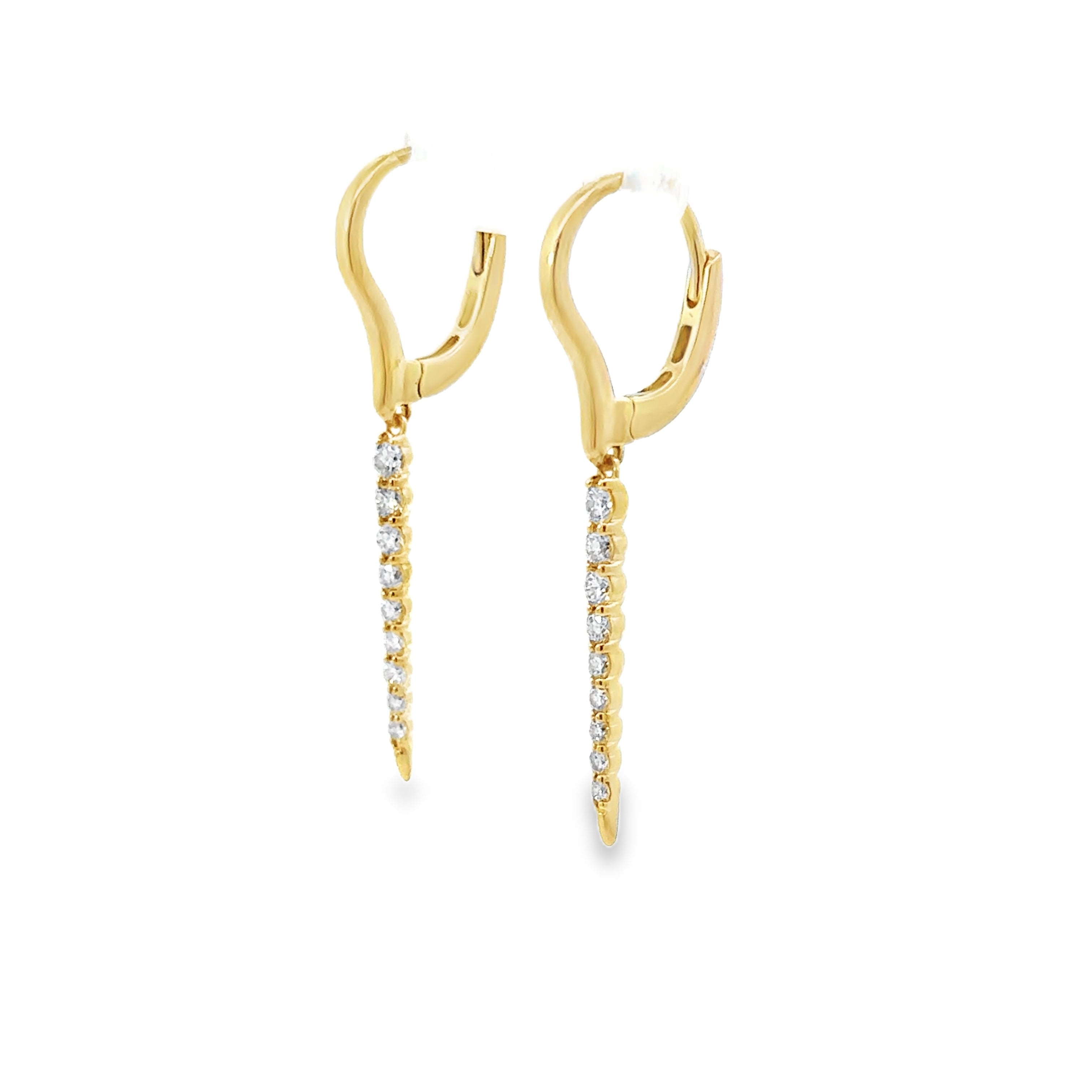 14K Yellow Gold 1/2 CT. Diamond Dangle Earring