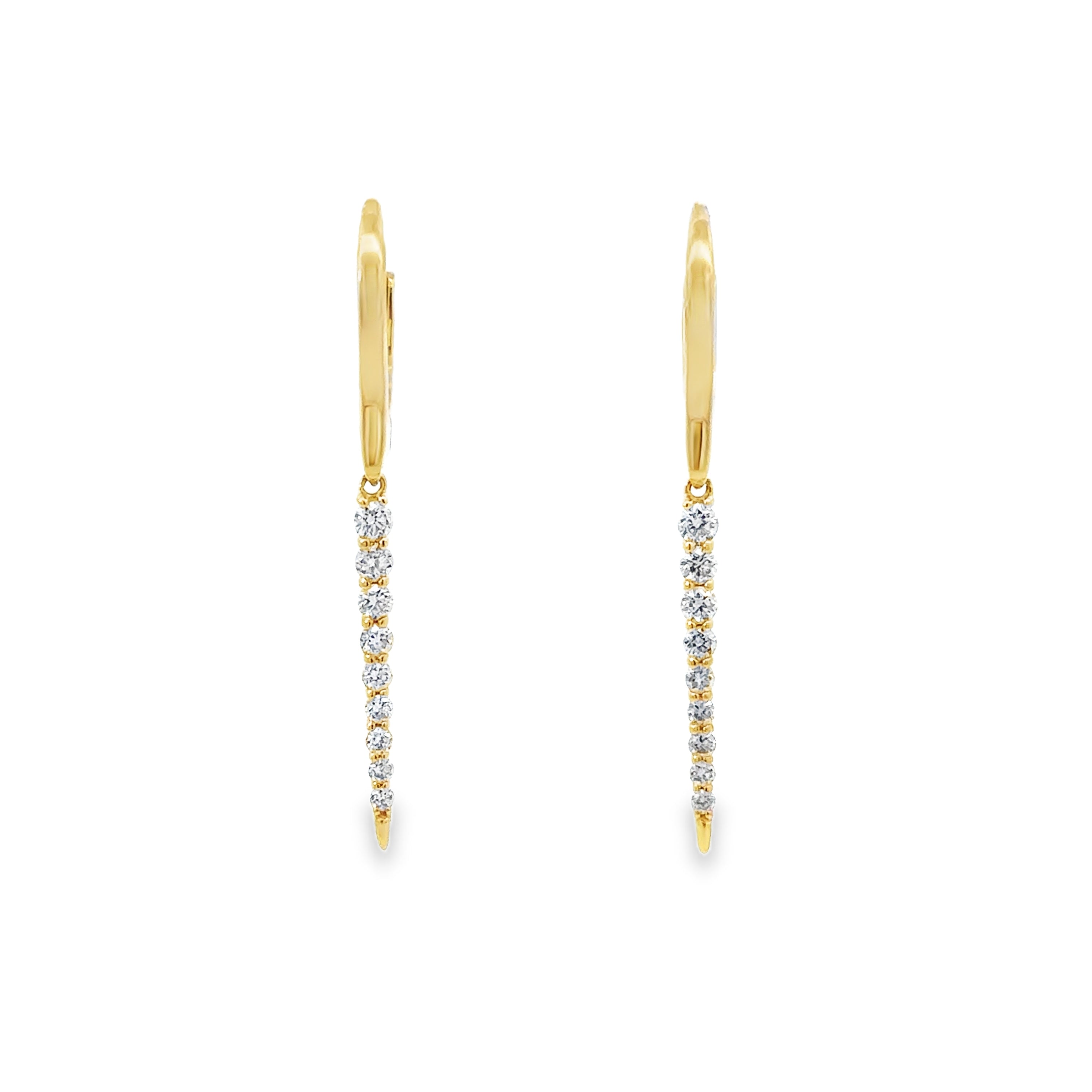 14K Yellow Gold 1/2 CT. Diamond Dangle Earring