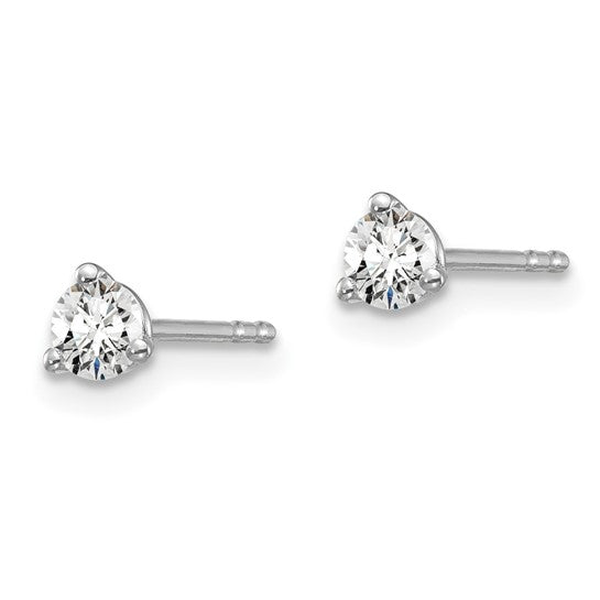 14K White Gold 1/4CTW. Natural Diamond Stud Earrings