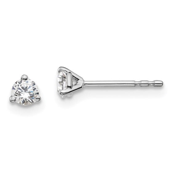 14K White Gold 1/4CTW. Natural Diamond Stud Earrings