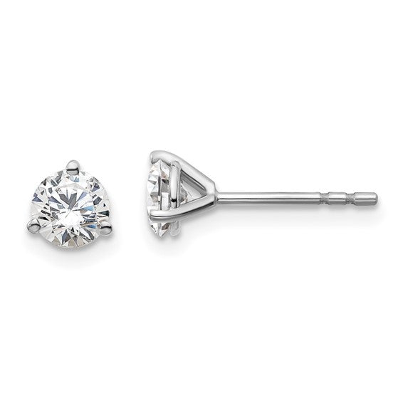 14K White Gold 3/4CTW. Lab-Grown Diamond Stud Earrings