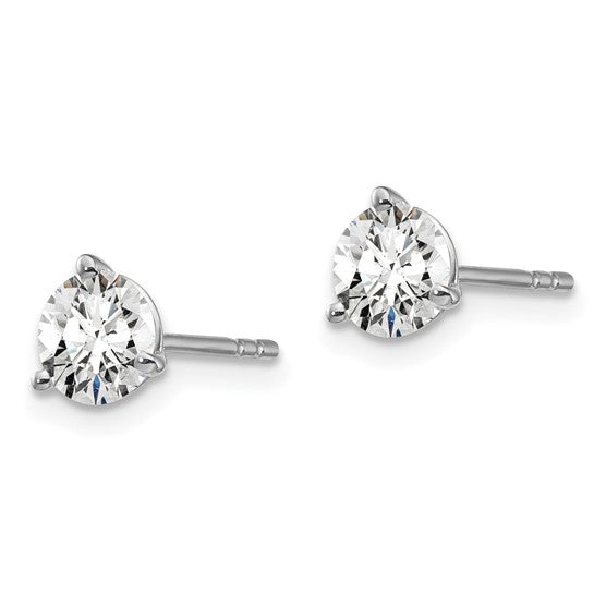 14K White Gold 1CTW. Natural Diamond Stud Earrings