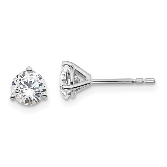 14K White Gold 1CTW. Natural Diamond Stud Earrings