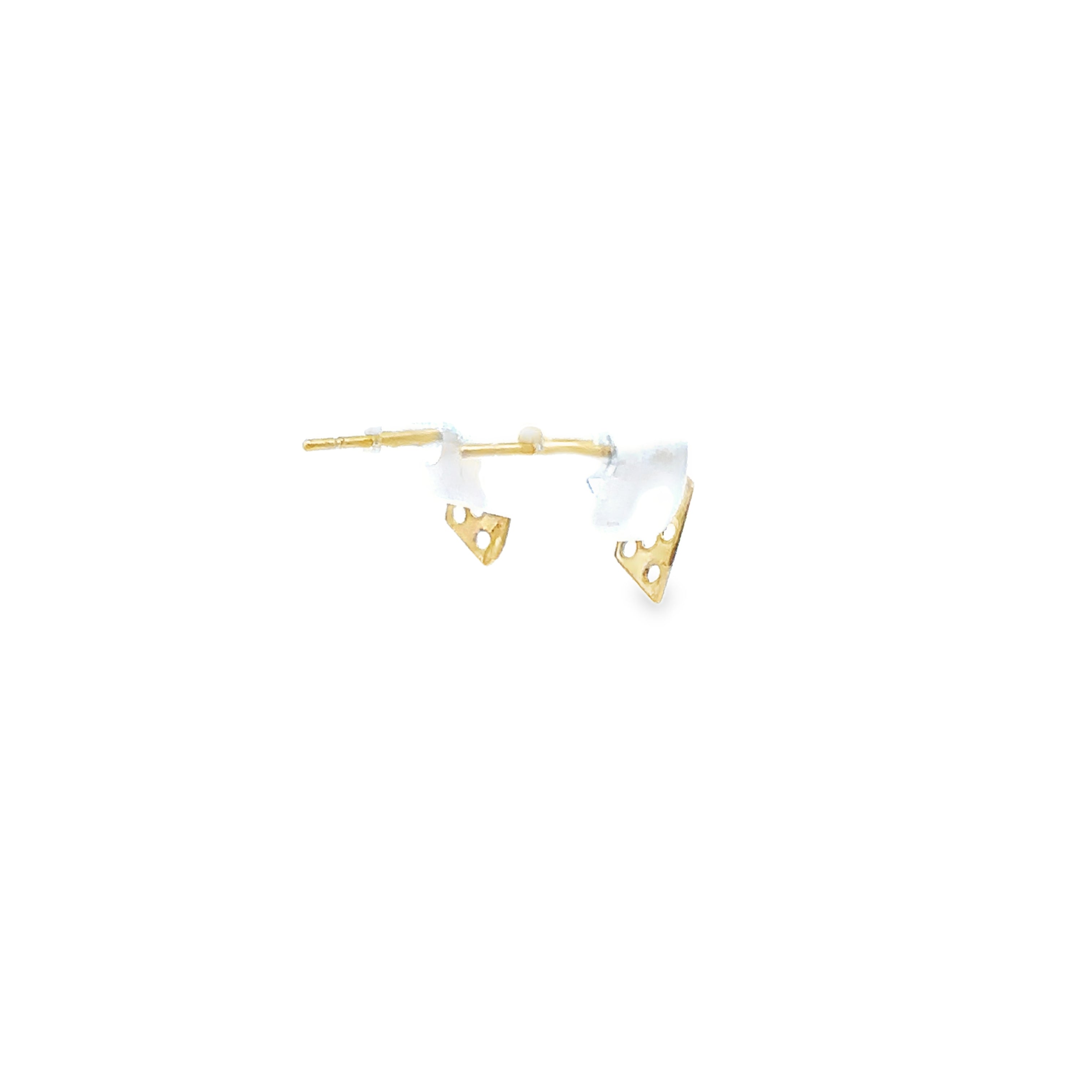 14K Yellow Gold Dice Stud Earrings