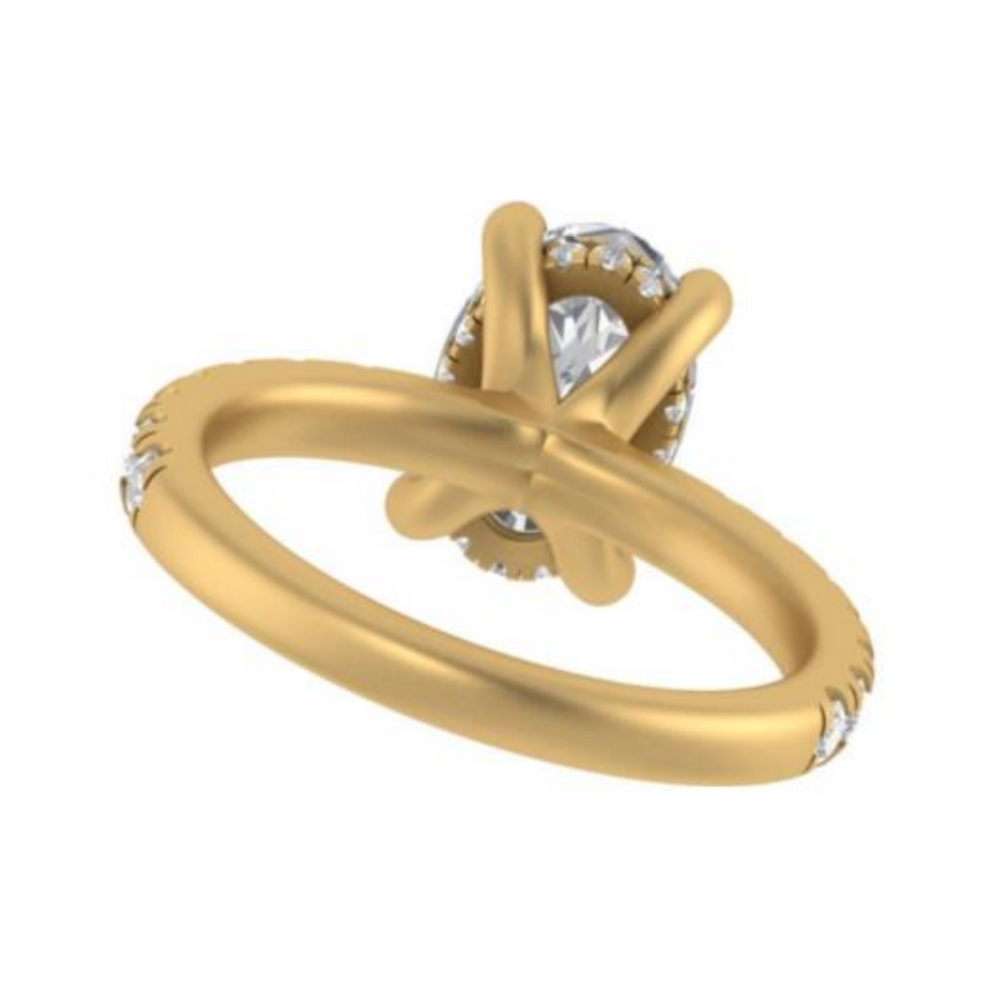 The "Raylen" — 14K Yellow Gold Certified 2.58CTW. Oval Lab-Grown Diamond Accented Engagement Ring